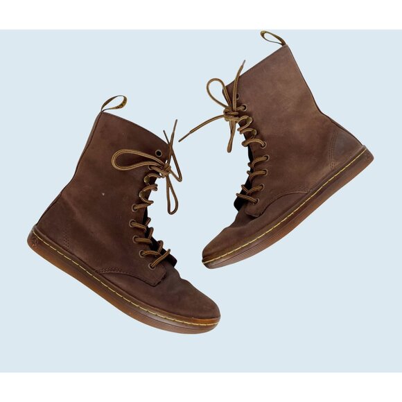 DR. MARTENS Women's Brown Tehani Lace Up Combat Boots Size 6 - Picture 1 of 7